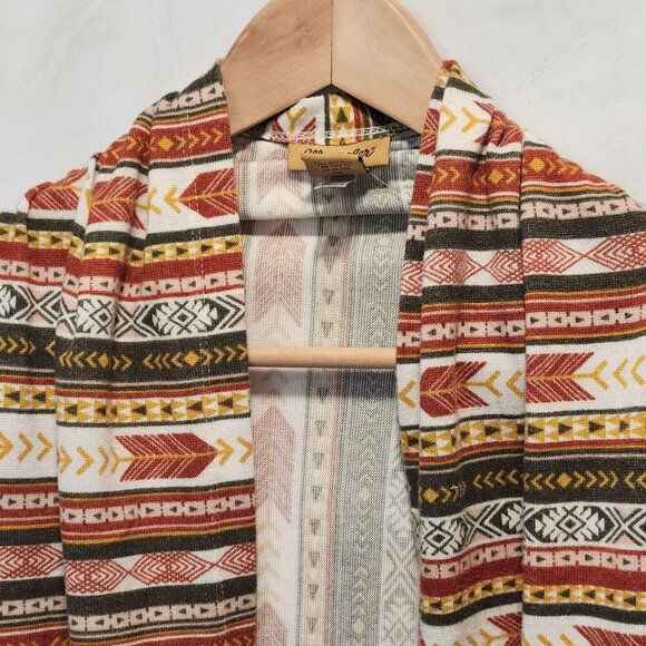 Wrangler Sleeveless Cardigan Waterfall Draped Vest Aztec Asymmetrical Women's L - Picture 2 of 5